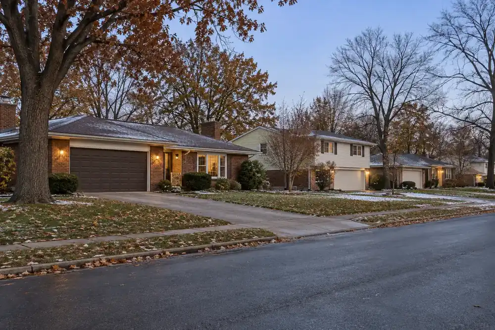 Illustration of a typical residential street in the Bay Village, OH area