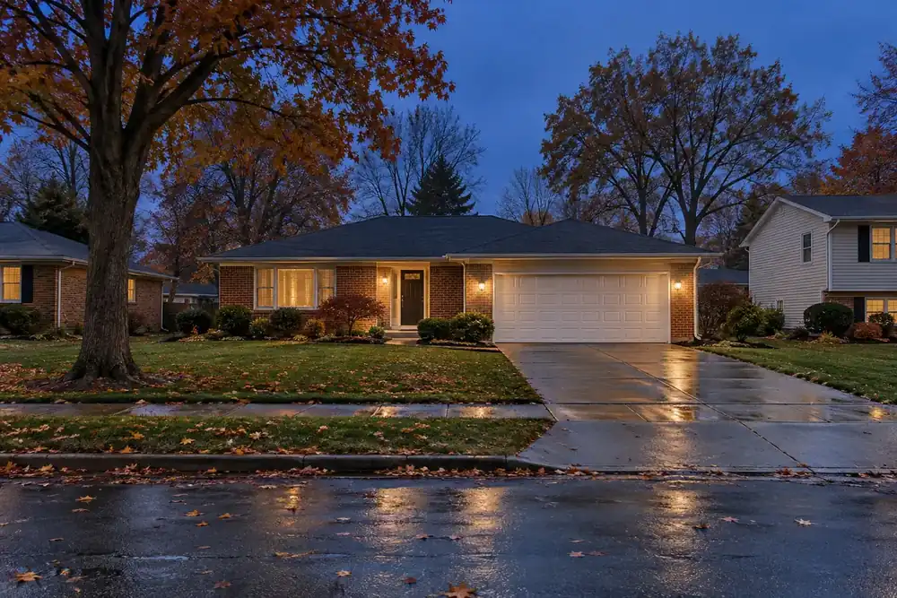Illustration of a typical residential street in the Brooklyn, OH area