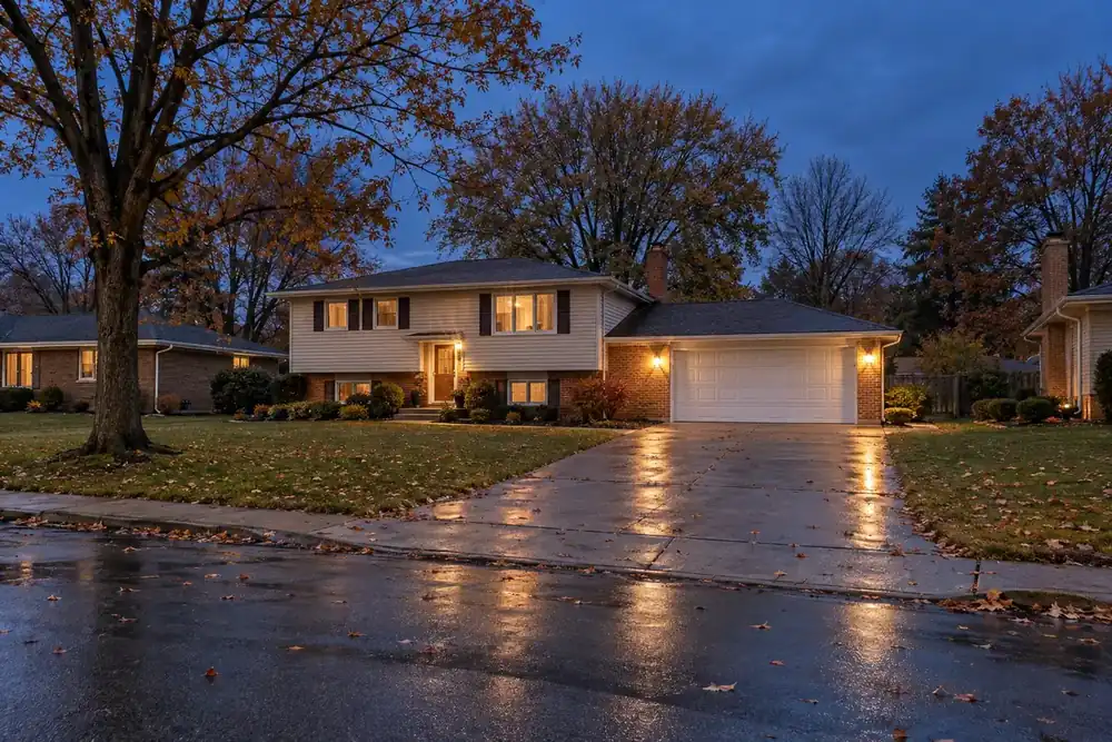 Illustration of a typical residential street in the Olmsted Township, OH area