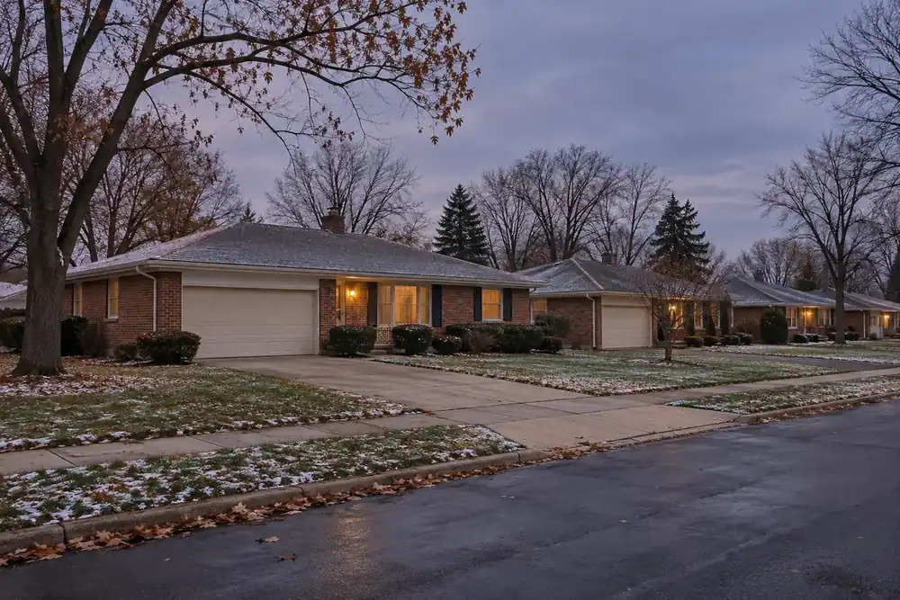 Illustration of a typical residential street in the Warrensville Heights, OH area